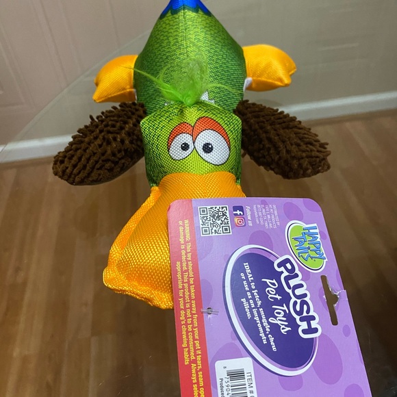 - Happy Tails Duck Dog Toy With Squeaker Very Durable Plush 10” - Picture 6 of 7